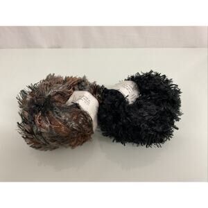 2 Lot- Splash 202 Black And 7185 Brown/Black straw Into Gold Yarns